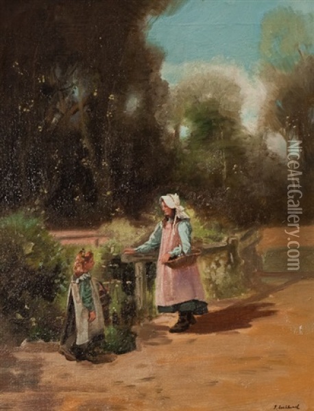 Flower Picking Oil Painting - John Lochhead