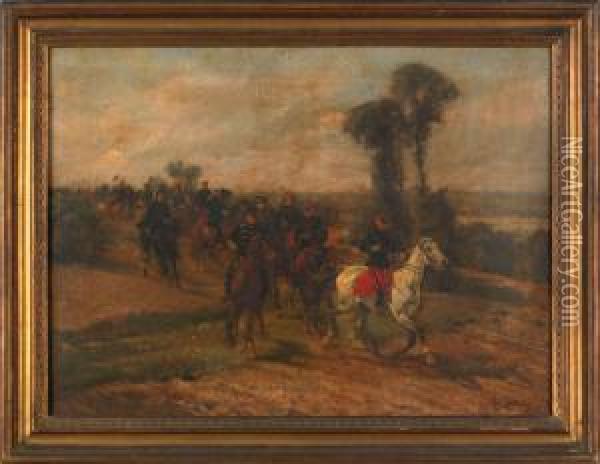 French Calvary Scene Oil Painting - Henri-Louis Dupray
