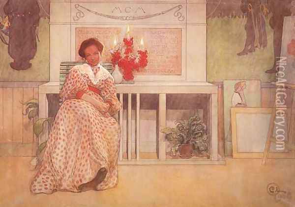 In The Studio After The Ball Oil Painting - Carl Larsson