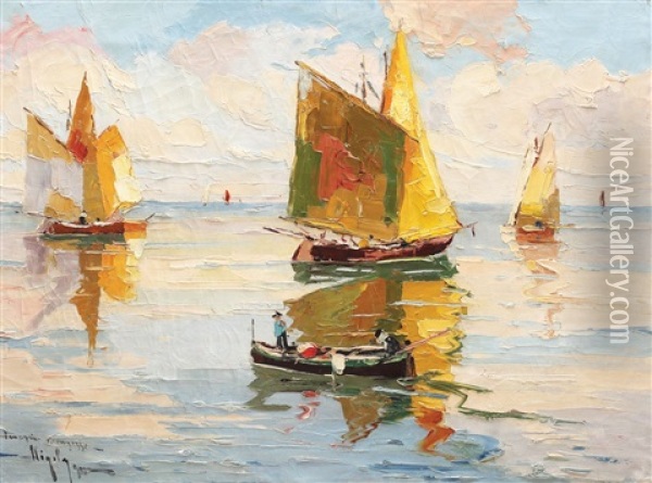 Yawls Oil Painting - Rudolph Negely