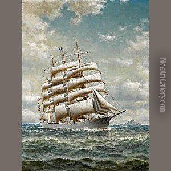 The Four-masted Bark Oil Painting - William Alexander Coulter