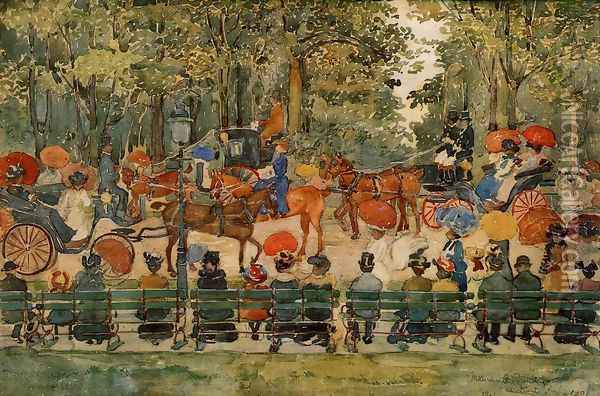 Central Park Oil Painting - Maurice Brazil Prendergast