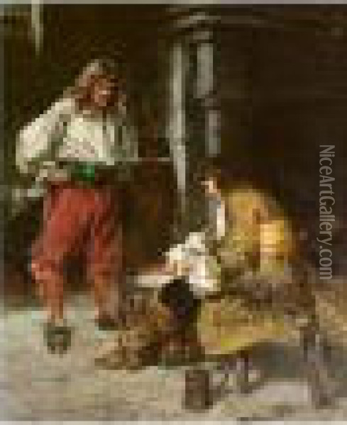 Telling His Fortune Oil Painting - Arthur David Mccormick