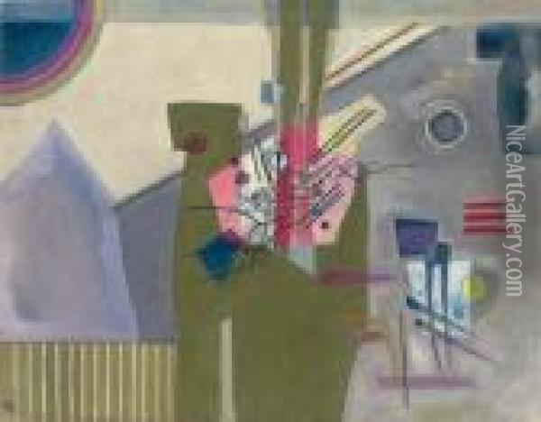 Rosa Im Grau Oil Painting - Wassily Kandinsky