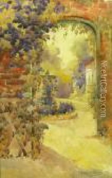 Garden Archway Oil Painting - Harry Wanless