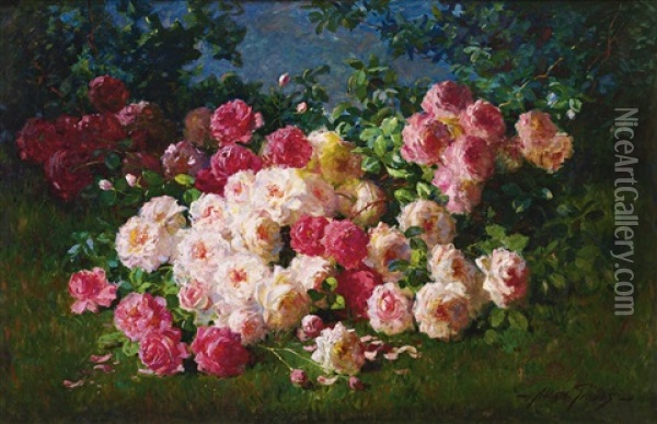 Pink And Red Roses Oil Painting - Abbott Fuller Graves