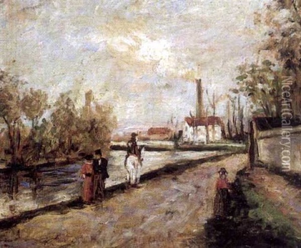La Promenade Oil Painting - Arthur Dominique Rozaire