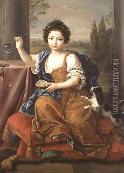 Portrait of Anne-Marie de Bourbon Mademoiselle de Blois 1666-1739 Oil Painting - Mignard, Pierre II