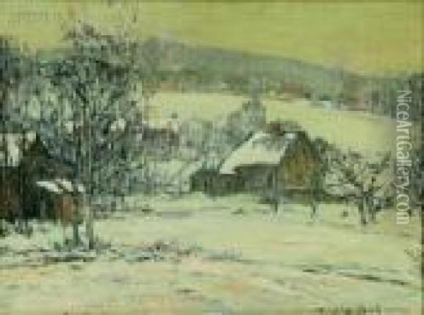 Winter Landscape Oil Painting - Frederick Usher Devoll