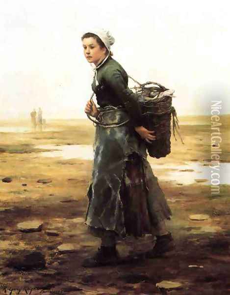 The Oyster Gatherer Oil Painting - Daniel Ridgway Knight