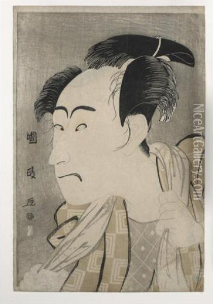 Portrait De L'acteur Ichikawa Danjuro Vi Dans Le Role De Yakko Ippei Oil Painting - Utagawa Kunimasa