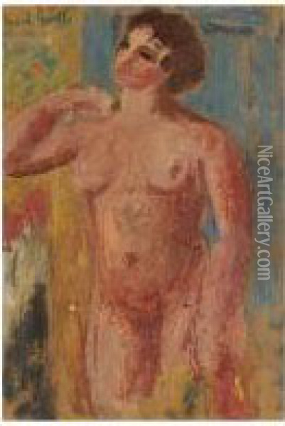 Nude Study Oil Painting - Mark Gertler