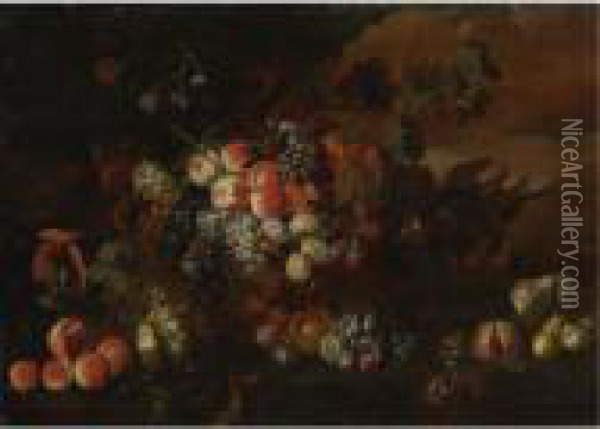 Still Life Of Fruit Oil Painting - Abraham Brueghel