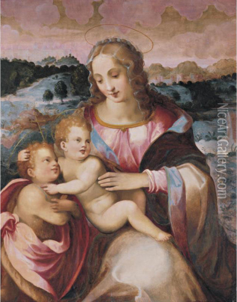 Madonna And Child With The Young Saint John The Baptist Oil Painting - Niccolo Betti