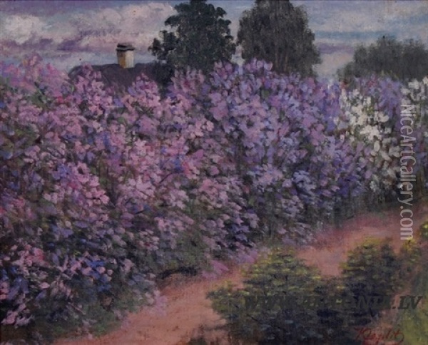 Lilac Oil Painting - Krisjanis Ceplitis