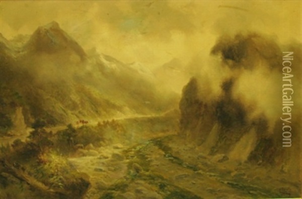 Mountain Pass Oil Painting - James Peele