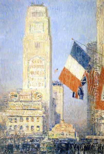 The New York Bouquet, West Forty-Second Street Oil Painting - Frederick Childe Hassam