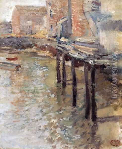 The Old Mill At Cos Cob Oil Painting - John Henry Twachtman
