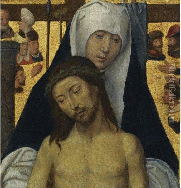 The Virgin Showing The Man Of Sorrows Oil Painting - Hans Memling