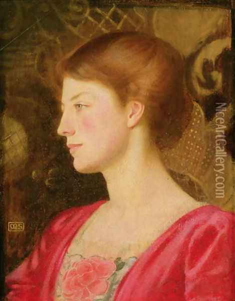 Portrait of Lady Irene Stokes nee Ionides c.1908 Oil Painting - Marianne Preindelsberger Stokes