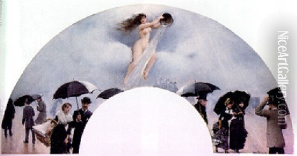 An Allegory Of Rain Oil Painting - Jean Beraud