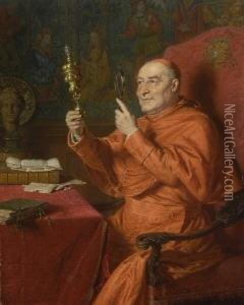 Der Kardinal Als Sammler. Oil Painting - Eduard Von Grutzner