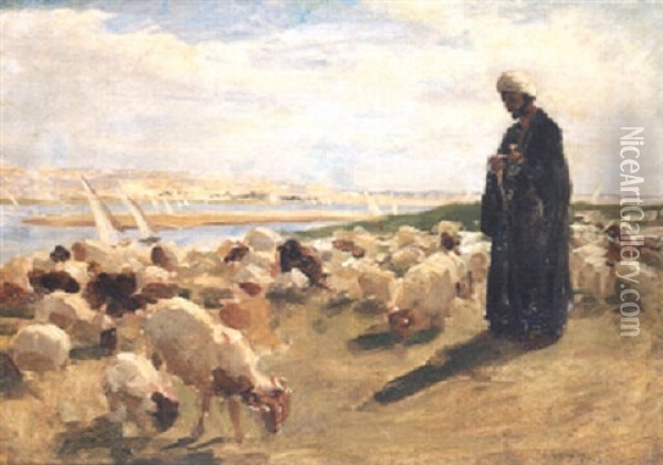 Shepherd Of The Nile Oil Painting - Joseph Farquharson
