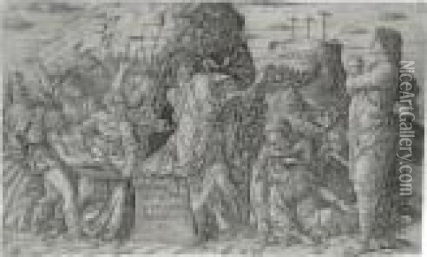 The Entombment (bartsch 3; Hind 2, Washington Cat. 70) Oil Painting - Andrea Mantegna