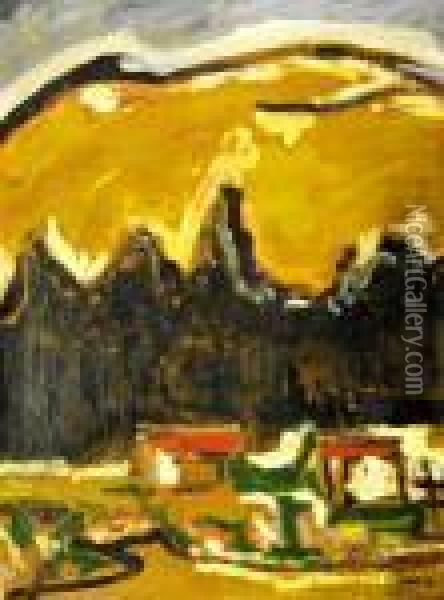 Mountain Landscape Oil Painting - Ferdinand Hodler