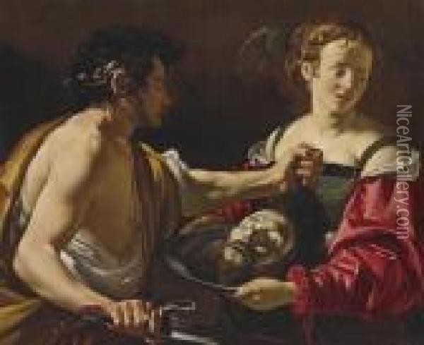 Salome Receiving The Head Of Saint John The Baptist Oil Painting - Claude Mellan
