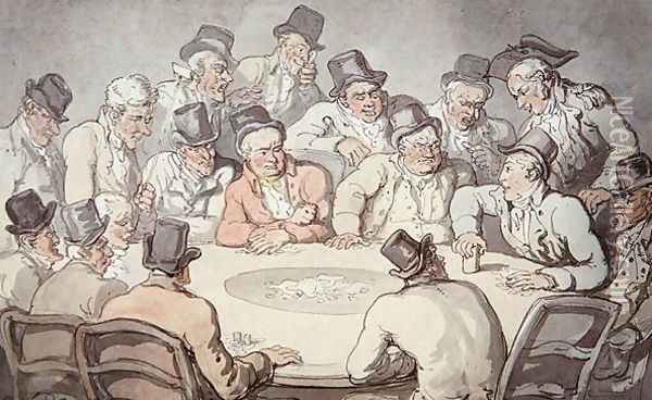 The Gaming Table Oil Painting - Thomas Rowlandson