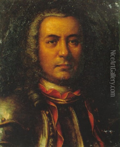 Portrait Of A Gentleman Wearing Armour Oil Painting - Miguel Alonso De Tovar