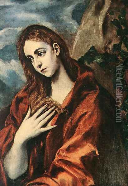 Penitent Magdalene Oil Painting - El Greco (Domenikos Theotokopoulos)