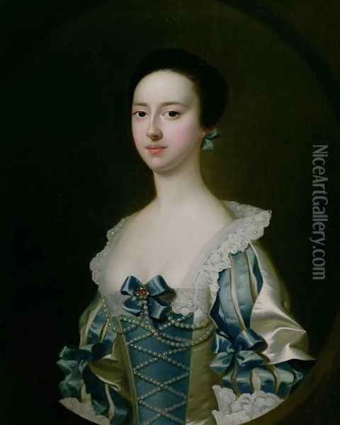Anne Bateman, later Mrs. John Gisbourne, 1755 Oil Painting - Josepf Wright Of Derby