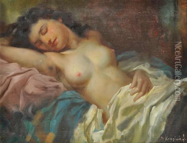 A Semi-nude Oil Painting - Marcel Krasicky