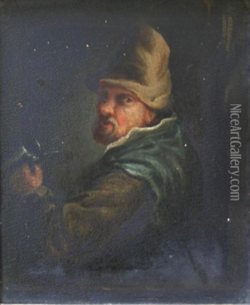 A Tavern Drinker Oil Painting - Adriaen Brouwer