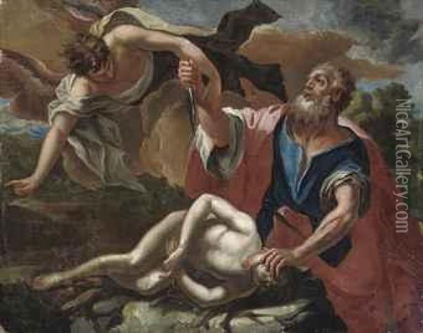 The Sacrifice Of Isaac Oil Painting - Giovanni Battista Langetti