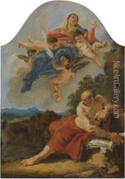 The Vision Of Saint Jerome Oil Painting - Francesco Fontebasso