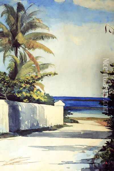 Road in Nassau Oil Painting - Winslow Homer