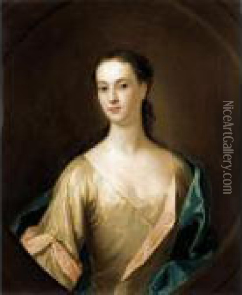 Portrait Of Eupheme Lockhart, 3 Rd Wife Of John, 6 Th Earl Of Wigton (1702-1762) Oil Painting - William Aikman