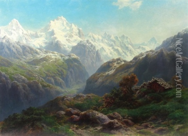 Hochalm In Den Alpen Oil Painting - Pieter Francis Peters