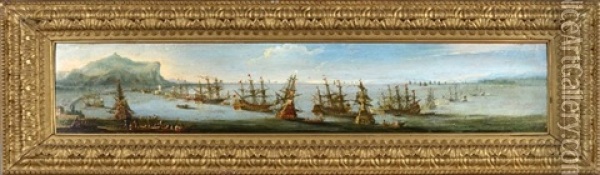 Navires Dans Un Port Mediterraneen Oil Painting - Orazio Grevenbroeck
