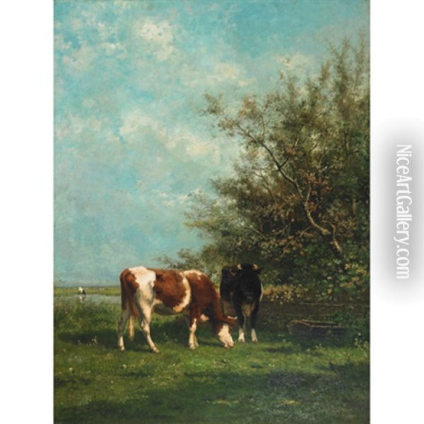 Pastures Oil Painting - Jan Vrolijk