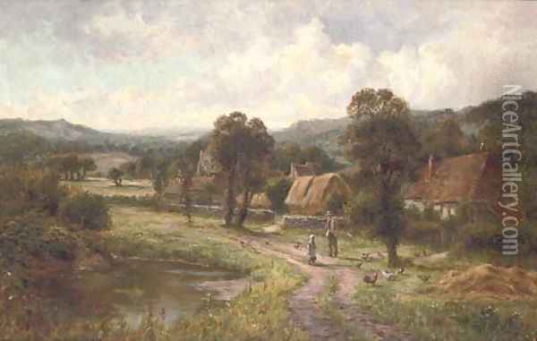 Hardham, Sussex Oil Painting - William Langley
