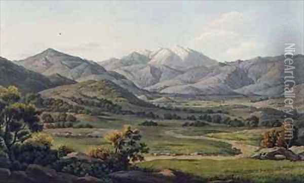 Mount Olympus as seen between Larissa and Baba Oil Painting - Edward Dodwell