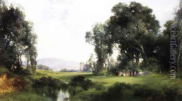 The Picnic Oil Painting - Thomas Moran