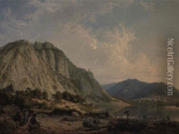 Innerschweizer Bergsee Oil Painting - Christian Gottlieb (Theophile) Steinlen