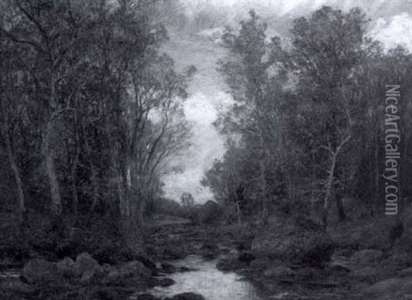 October Stream Oil Painting - William Merritt Post