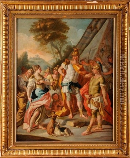 Sisygambis, Hephaestion Et Alexandre Le Grand Apres La Defaite Perse A Issos Oil Painting - Francesco de Mura