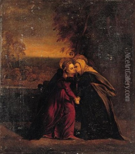 The Visitation Oil Painting - Battista (de Luteri) Dossi